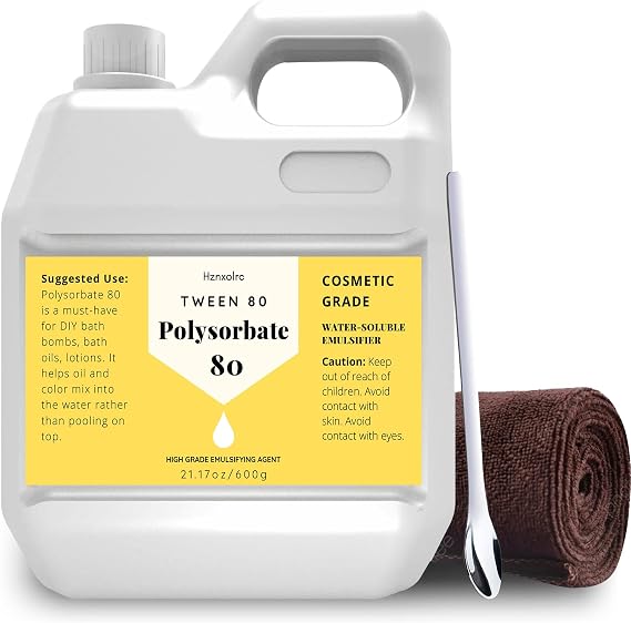 21.17 oz Polysorbate 80 for Bath Bombs, Premium Polysorbate 80 Liquid