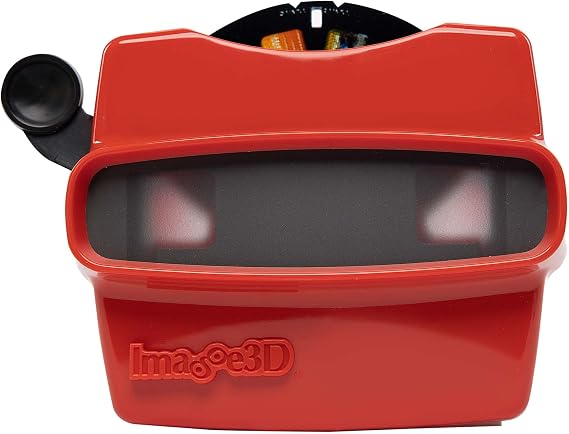 IMAGE3D Custom Viewfinder Reel Plus RetroViewer - for Kids, Adults, Classic Toys, Slide Viewer, Retro, Vintage, May Work in Old Toys (Red)