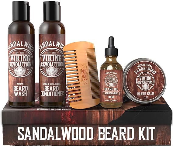 Viking Revolution Beard Conditioning Kit - Sandalwood, 5 Products Included