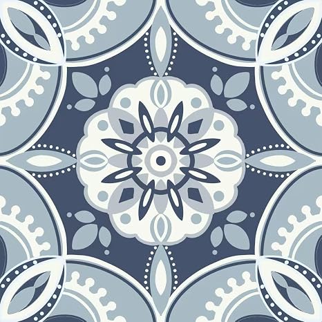 Peel and Stick Floor Tile 10-Pcs Cover 10 Sq.Ft, Vinyl Flooring Tiles 12 x 12 Matte Self Adhesive Flooring Stickers Waterproof Removable for Renter, Bathroom Living Room, Blue