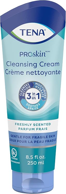 TENA ProSkin Cleansing Cream Cream Rinse-Free Body Wash Tube Mild Scent 8.5 oz. 64425 1 Ct | Designed for gentle cleansing, this no rinse cleansing cream helps support skin health during frequent care routines