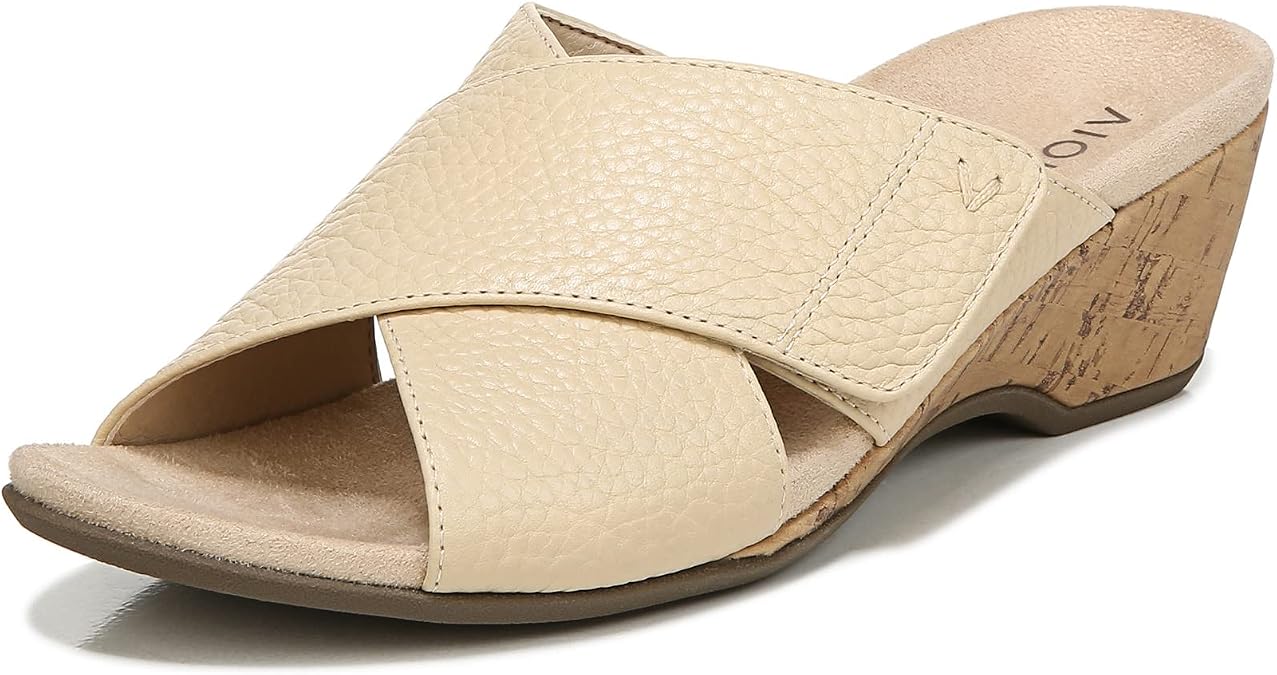 Vionic Leticia Women's Wedge Comfort Sandal Semolina - 10 Medium