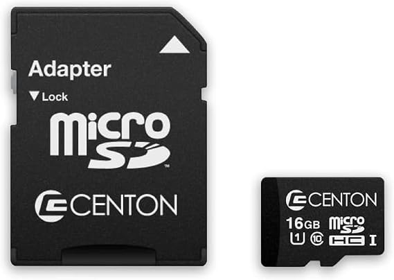 Centon Micro SD Memory Card with SD Adapter for All Devices, 16GB Storage
