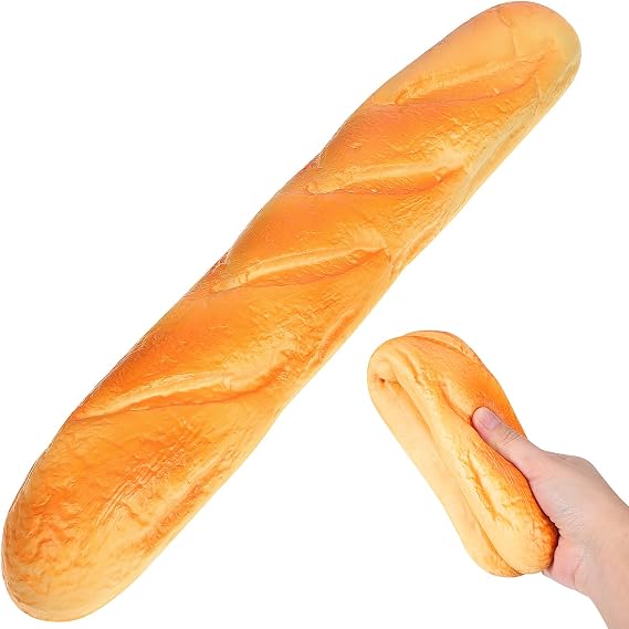 Homoyoyo 13.6IN Fake Bread, Fake Artificial Bread, Realistic Faux Prop Food for Photography Kitchen Bakery Window Decoration, Simulation French Loaf Dessert Ornament, Artificial Food for Display