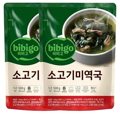 Korean Seaweed Stew Soup Mix 17.6oz 500g Pack of 2 - Quick & Nutty Flavor, Ready in 2 Minutes