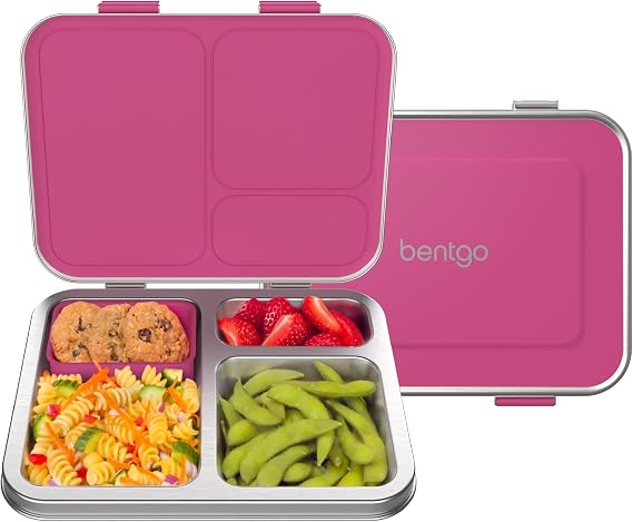 Bentgo Kids Stainless Steel Leak-Resistant Lunch Box, 3 Compartments