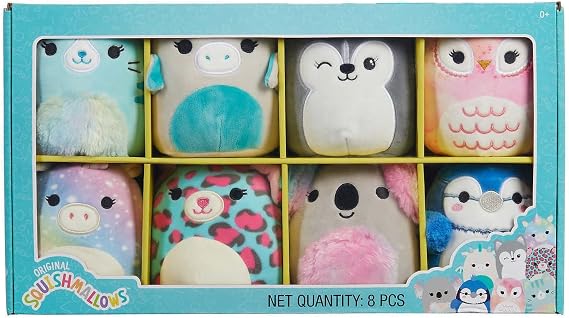 Kelly Toy Original Squishmallows 5-Inch Mini Plush 8-Pack Set White One_Size