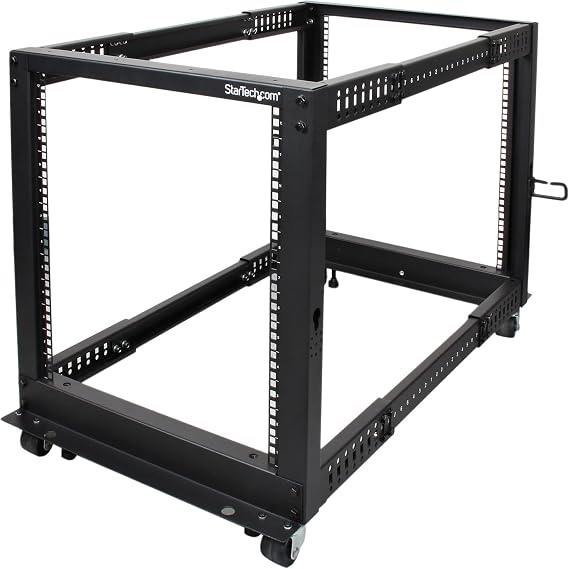 StarTech 12U 4-Post Server Rack 19 Inch Open Frame Server Rack 101 cm Mounting Depth 544 kg Load Capacity Mobile or Floor Mounting Server rack mobile mounting depth floor mount network rack IT rack