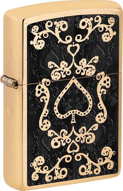 Zippo Lighter: Spade Design - Brushed Brass 81367