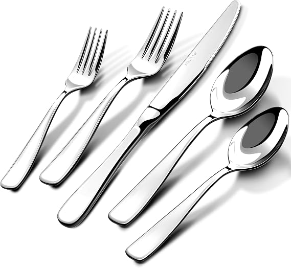 18/10 Silverware Set for 12, 60 Piece Stainless Steel Flatware Cutlery Set