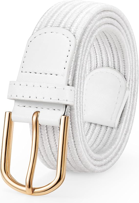 JASGOOD Elastic Braided Stretch Belt Women Golf Casual Fabric Woven Belt 1 3/8" Adjustable Work
