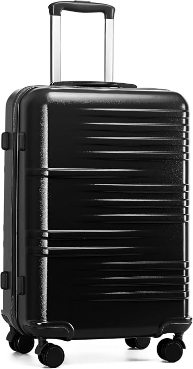 British Traveller Medium Size Suitcase with 4 Wheels Durable PC Hard Shell Luggage Suitcase Lightweight Check in Hold Luggage with TSA Lock Zipper
