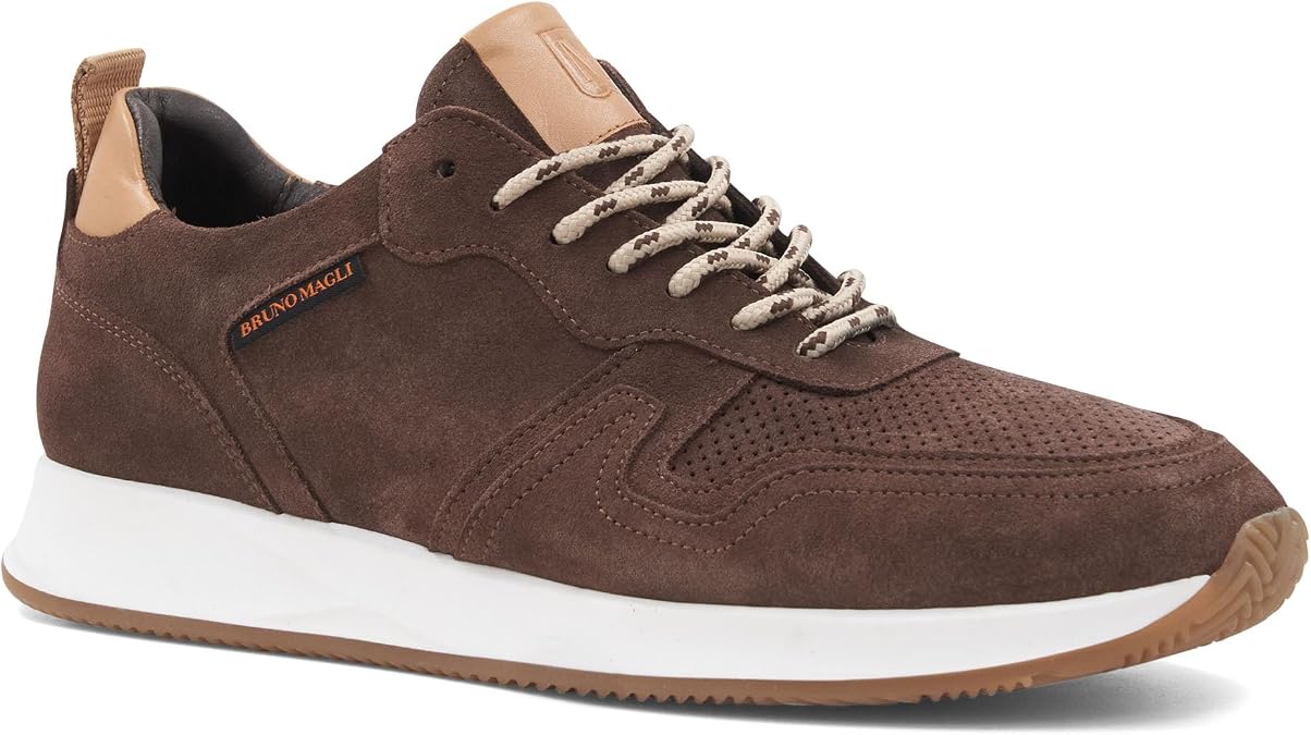 M by Bruno Magli Men's Capri Suede Sneakers, Lace-Up Casual Shoes