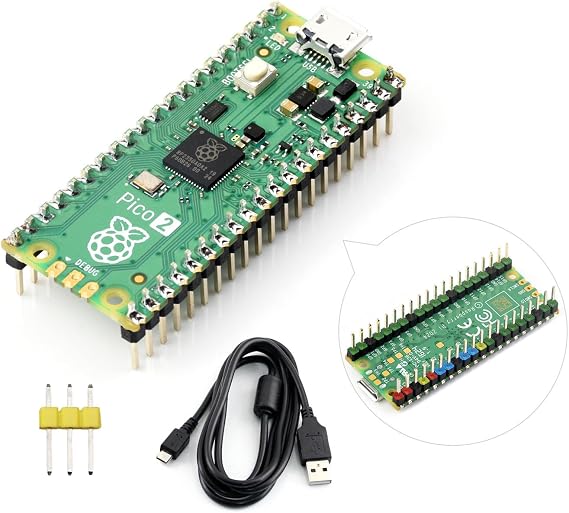 Waveshare Raspberry-Pi-Pico-2W-CC, Compatible with Raspberry Pi Pico 2 Microcontroller Board, Based On Official RP2350 Chip, Dual-Core & Dual-Architecture Design