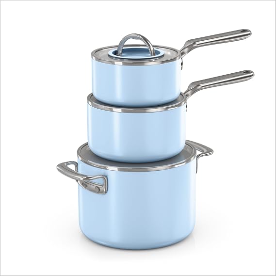 Ninja NeverQuitTM 6-Piece Ceramic Cookware Set, Iceland Blue, CQ19006BL4