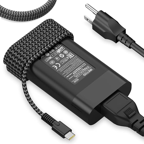 65W USB C Laptop Charger Compatible with HP Spectre x360/Envy/Chromebook/Elitebook x360/Pavilion/Elite x2/Zbook/ProBook, New Slim Replacement Type C Power Cord Supply