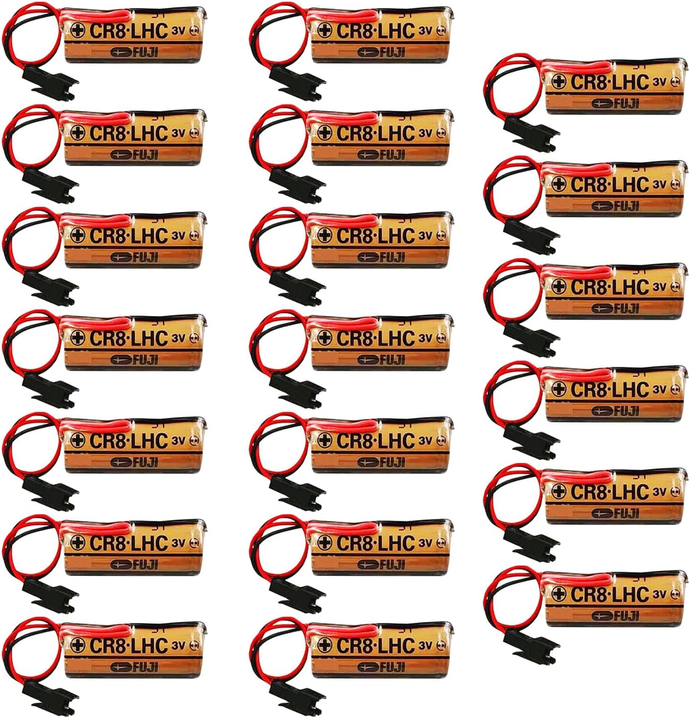 20 Pack CR8. LHC 3V 2600mAh Non-Rechargeable Lithium Battery Replacement for Fuji FDK CR8.LHC 17450 Battery with Black Plug