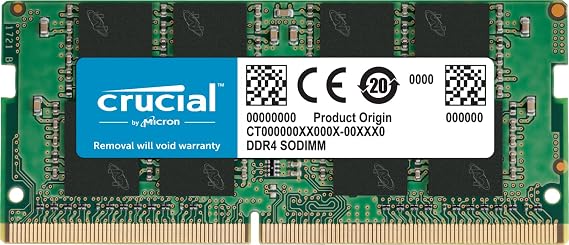 Crucial 16GB Single DDR4 3200 MT/S (PC4-25600) CL22 DR X8 Unbuffered SODIMM 260-Pin Memory - CT16G4SFD832A