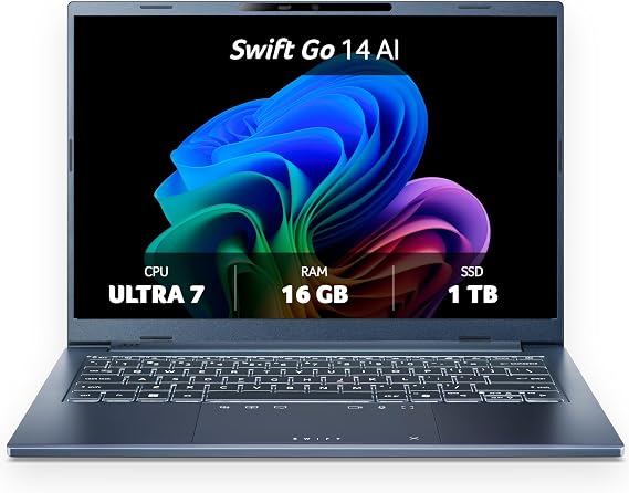 Acer Swift Go 14 AI OLED | Copilot+ PC Laptop | Core Ultra 7 | 16GB/1TB