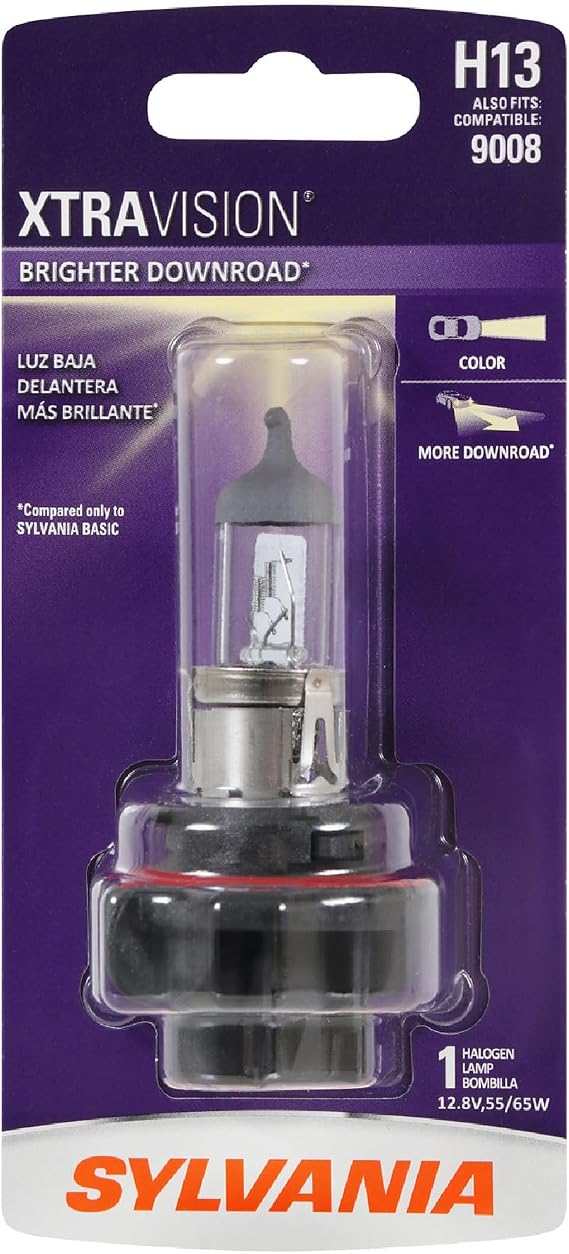 SYLVANIA H13 XtraVision Halogen Headlight Bulb, High or Low Beam, 1 Bulb