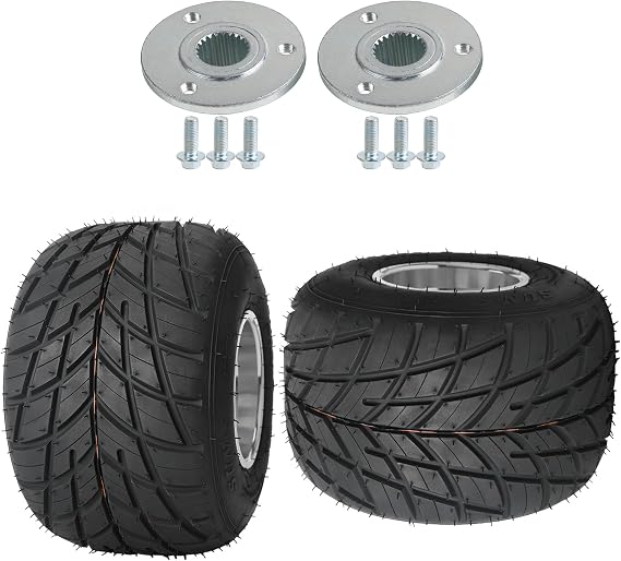 2pcs 5" Racing Go Kart Wheels Rain Tire 11x7.10x5 11X7.10-5 Tire Rim & 3 Stud Rear Axle Wheel Hubs for Mini Bike ATV Quad Drift Trike Lawn Golf Cart Go Cart Racer Tires Tubeless