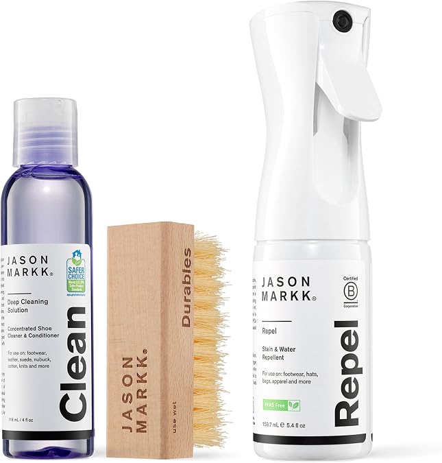 Jason Markk Essential Kit & Repel Spray, Shoe Cleaner, 3-Piece Set for Footwear