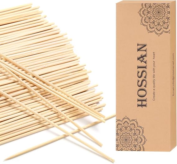 HOSSIAN Reed Diffuser Sticks - Wood Rattan-Reed Sticks -Diffuser Glass Bottles-Diffuser Refills- Spa-Aromatherapy (9''23cm)