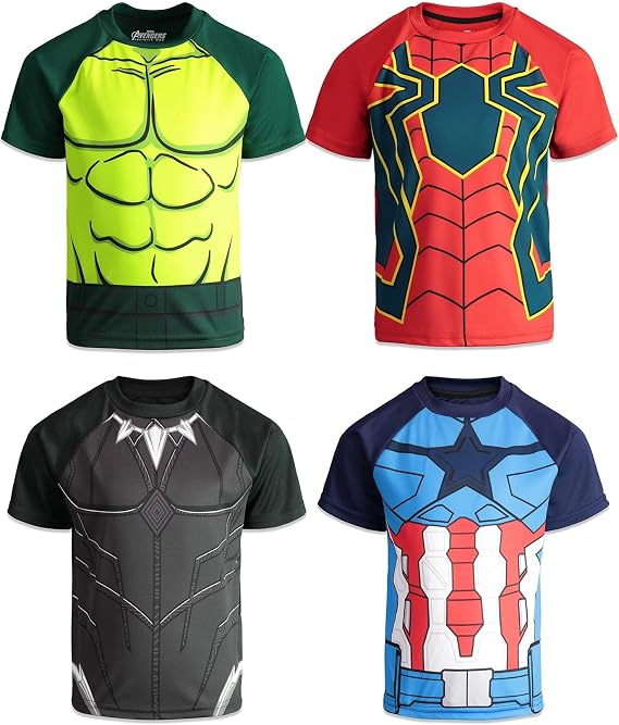 Marvel Avengers Cosplay 4-Pack T-Shirts Toddler to Big Kid