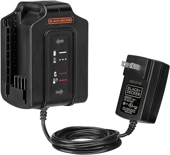 BLACK+DECKER 20v Lithium Battery Charger, Dual Charger Station with 2 LED Indicators, Compatible with 20V Batteries, Fast Power Tool Battery Chargers, Tool Only (BDDC201B)