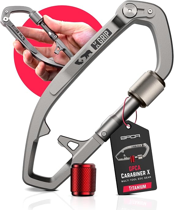GPCA Carabiner Multitool - Tactical Keychain with Bottle Opener, Box Cutter
