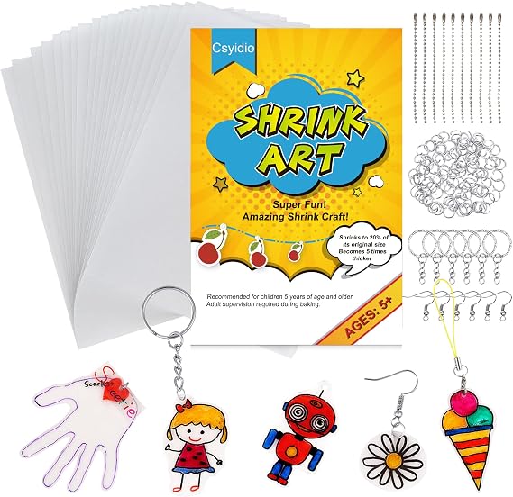 175Pcs Shrink Plastic Sheet Kit, Shrink Films Papers