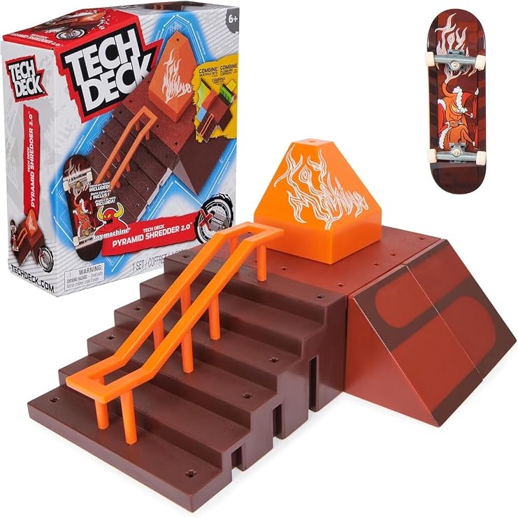 Tech Deck Pyramid Shredder 2.0 X-Connect Park Creator Parkur Seti, Exclusive Toy Machine Fingerboard, 6+ Yaş