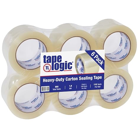 Aviditi Tape Logic 3 Inch x 110 Yard 1.8 Mil Clear, Heavy Duty Acrylic Packing Tape, 6 Pack, Perfect for Packing, Shipping, Moving, Home and Office