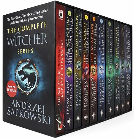 Witcher Series 1-9 Box Set by Andrzej Sapkowski (The Stonekeeper; The Stonekeepers Curse; The Cloud Searchers; The Last Council; Prince of the Elves; Escape from Lucien; Firelight; Supernova; Waverider)