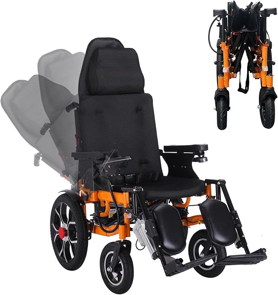 Reclining Electric Wheelchair for Adults,20 Miles Travel Range Portable Foldable Power Wheelchair, 20Widen Seat Intelligent Anti-Tipper Motorized Wheelchair for Seniors-Serviced from USA