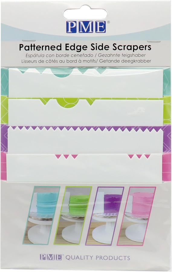 Pme Side Scrapers - Patterned Edge Plastic Set Of 4