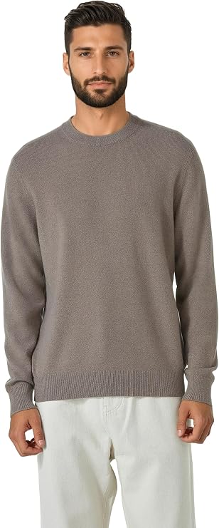 Mens 100% Pure Cashmere Sweater Grade A Mongolian Cashmere Crew Neck Pullover, Soft Warm Lightweight Luxury Knit