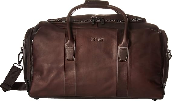 Kenneth Cole REACTION Duff Guy Colombian Leather 20" Single Compartment Top Load Travel Duffel Bag, Brown