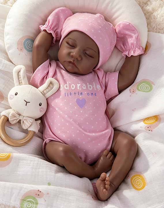 Aori Lifelike Reborn Baby Dolls Black 18-Inch