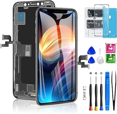 for iPhone X Screen Replacement LCD 5.8 inch with 3D Touch Screen Display Digitizer Assembly Set for A1865,A1901,A1902 wRepair Tools Kit Waterproof Frame Adhesive StickerScreen Tempered Protector