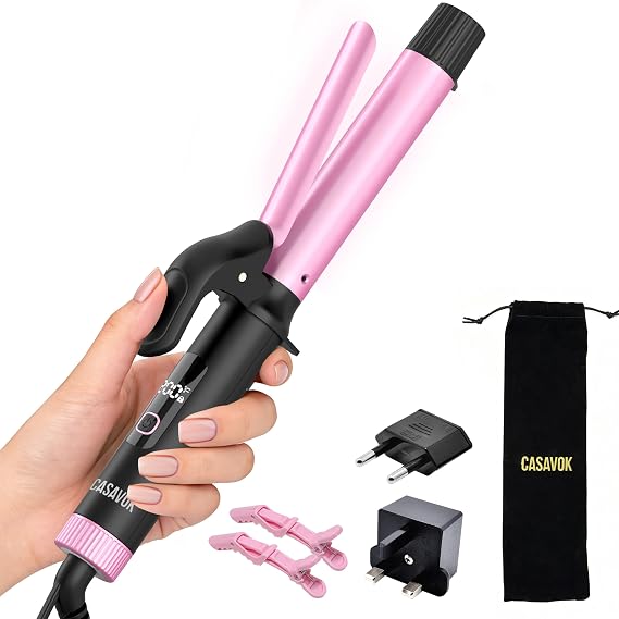 Travel Curling Iron 1 Inch,110-240V Dual Voltage with EU/UK Plug