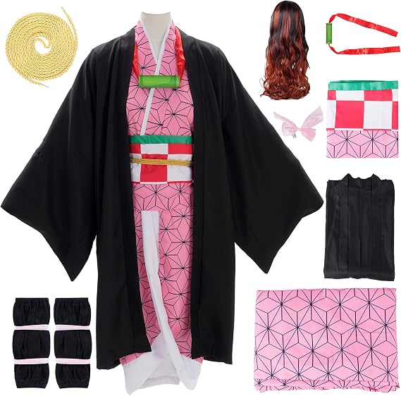 Halloween Adult Women Cosplay Costume Set Anime Kimono Outfits