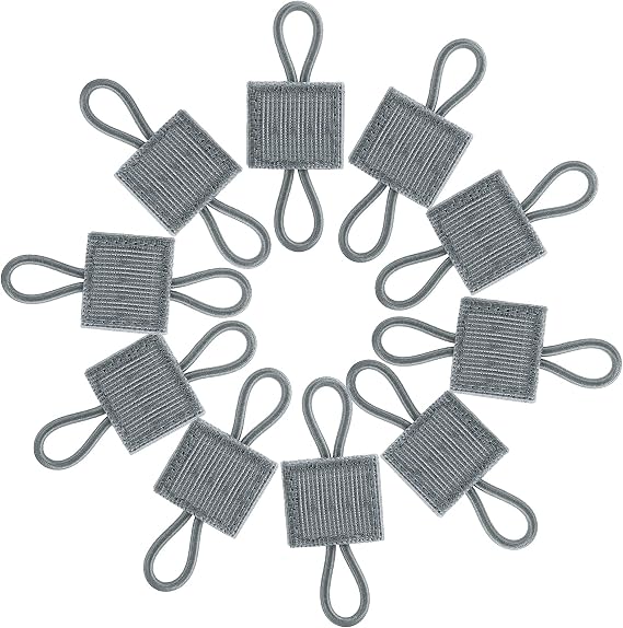 FRTKK Pack of 10 Tactical Gear Holder Clip Molle Web Dominator Elastic Strings Buckle for Tactical Backpacks Molle Bags