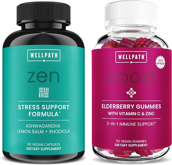 WellPath Zen & Boost Bundle Stress Relief & Immune Support 60 Ct Each