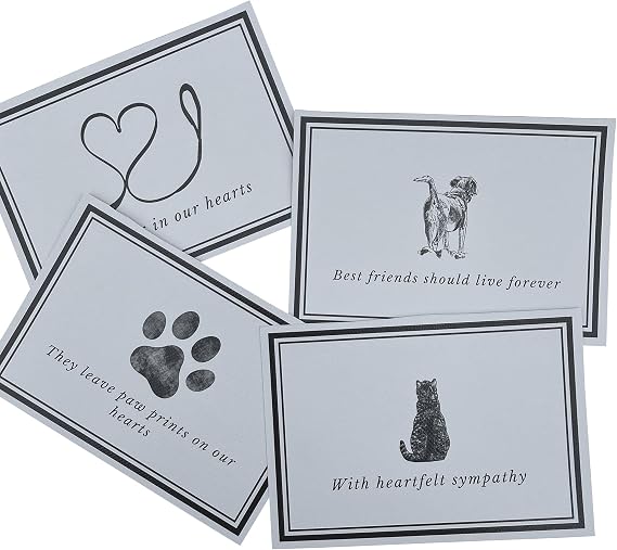 Groomers Margins Pet Sympathy Cards for Dogs - 16 Pack of Pet Sympathy Cards Bulk - Veterinarian Condolence Cards for Loss of Dog or Cat - 4.25 x 6 Inch - Made in USA for Pet Professionals