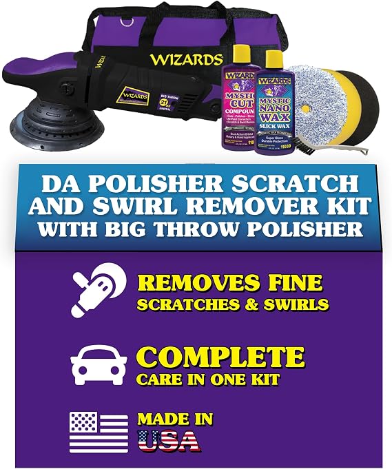 Wizards DA Polisher Scratch & Swirl Remover Buffing Kit - 7-Piece Set