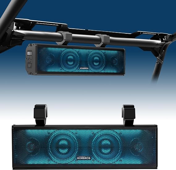 UTV Sound Bar,17 Inch Golf Cart Speaker Bluetooth with RGB Lighting