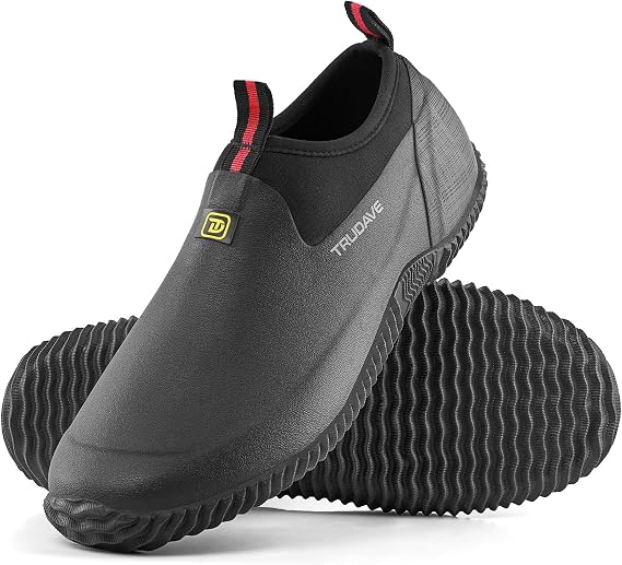 Trudave Garden Shoes for Men & Women, Waterproof Rubber Shoes with 4.5mm Neoprene, Womens Rain Boots for Gardening,Size 6-13