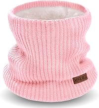 Kids Neck Warmer, Knitted Winter Neck Gaiter, Fleece Lined Infinity Scarf for Boys Girls, Ski Mask for Cold Weather