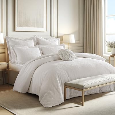 Levtex Home - Matalasse Bright White Comforter Set - King Comforter  Two King Pillow Cases - White - Comforter 106 x 94in. and Pillow Case 36 x 20in. - Cotton